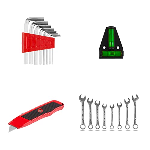 TLGREEN 95 Piece Tool Set, Tool Kit, Mechanics Tool Set, Portable Toolbox with Adjustable Wrench Pliers Socket Bits, with ...