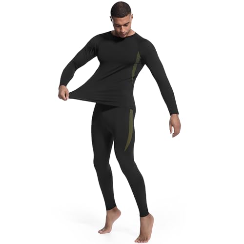 MEGE KNIGHT Thermal Underwear for Men Long Johns Top and Bottom Set Fleece Lined Base Layer Hunting Clothes for Cold Weather