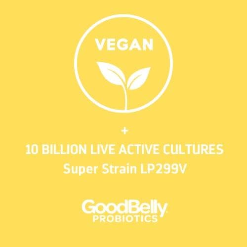 GoodBelly Probiotic Capsules for Digestive Health & Iron Absorption | Vegan Probiotic Supplement with 10 Billion Live Cultures | Probiotics for Women & Men | 30 Capsules