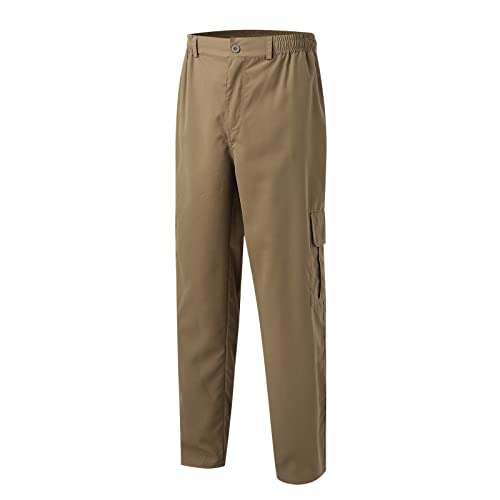 Men Relaxed Fit Cargo Pants Drawstring Elastic Waisted Relaxed Fit Sports Pants Casual Joggers Outdoor Trousers with Pockets
