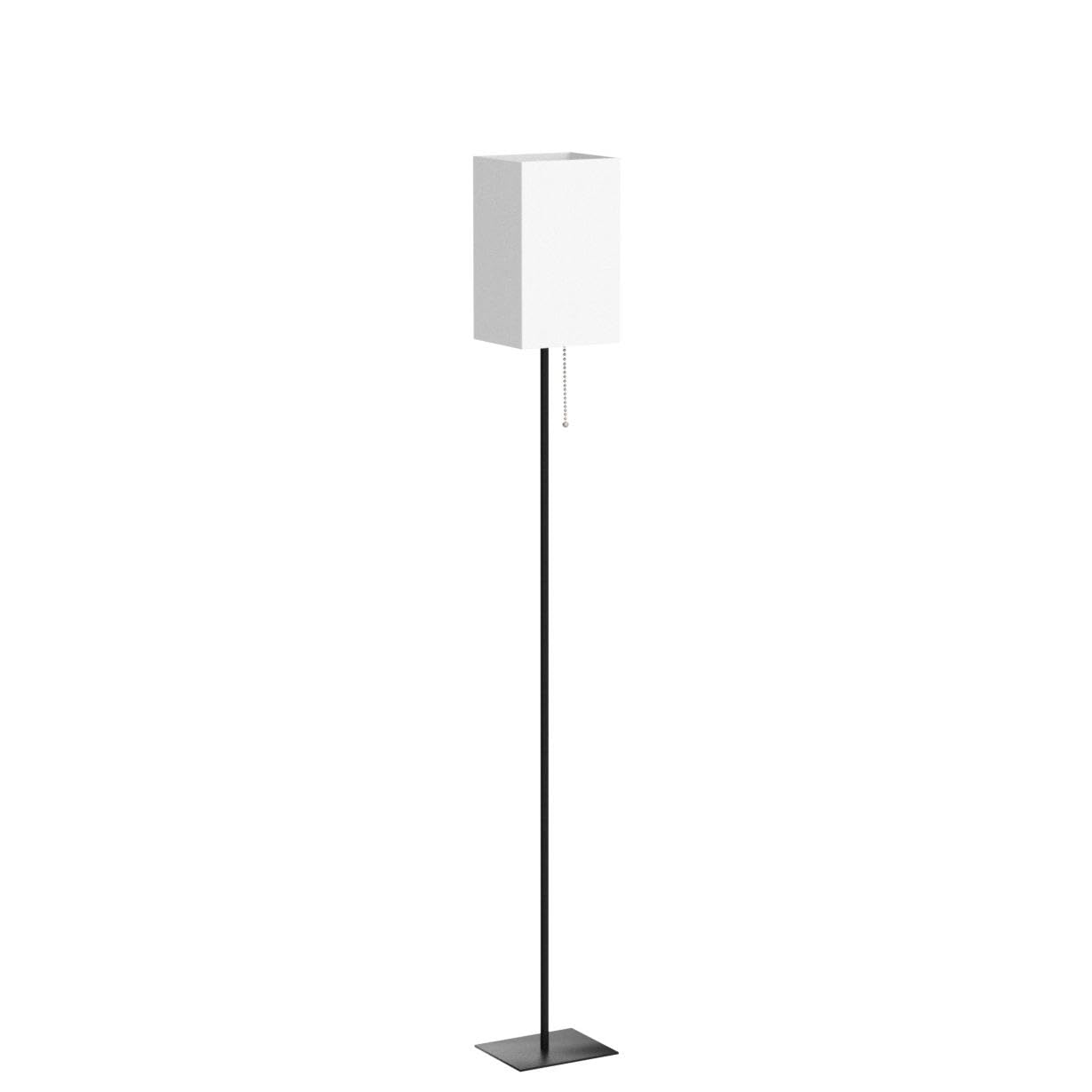 FIGDIFOR Floor Lamp, Modern Linen Shade, Black, Model FL-201030, Ideal for Living Room, Bedroom, Office, Kids Room, Bulb Included