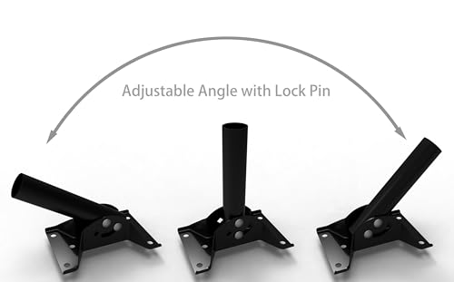 CEKAY Universal Antenna Mounting Pole 1.5" Dia x 35" L, Heavy Duty J Mount for Starlink, Weather Station & All Types of An...