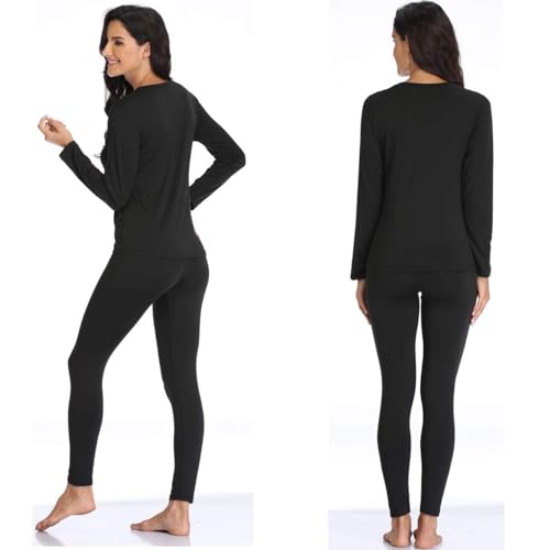 Women 's Thermal Underwear Set with Lightweight Ultra Soft Fleece Lined,Long John Set, Skiing Base Layer
