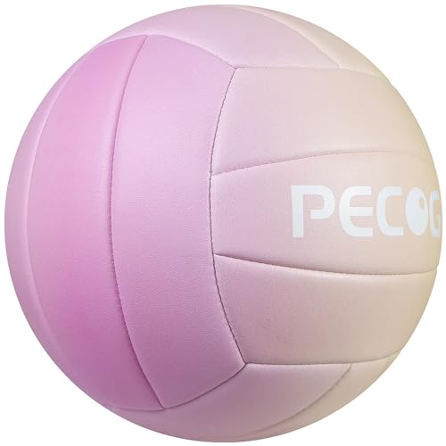PECOGO Size 5 Volleyball - Durable PU Leather, Indoor/Outdoor. Soft Control, Great Airtightness for Training/Games. Ideal ...