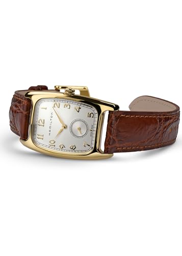 Hamilton American Classic Boulton Quartz Men's Watch, 27mm x 32mm Stainless Steel Case, Swiss Made, White Dial Analog Wris...