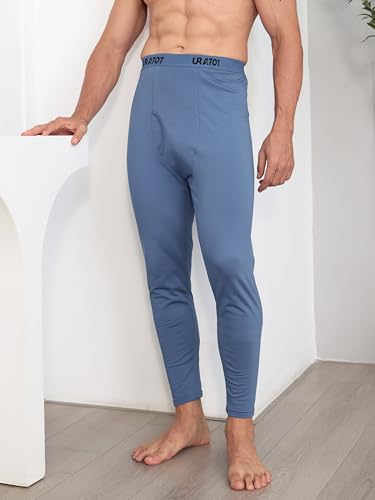 URATOT Men's Thermal Underwear Bottom Fleece Long Johns for Men Soft Warm Base Layer Thermal Pants for Cold Weather