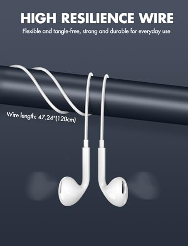 Antool Wired Earbuds,【Ultra Clear Calls & no Noise】 Headphones Earbuds Wired 3.5mm, in-Ear Earphones with Mic, Compatible ...