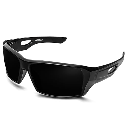 MAXJULI Polarized Wrap Around Sports Sunglasses for Big Heads Men Women UV400 Protection Sun Glasses 8232