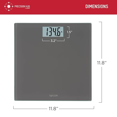 Taylor Smart Bathroom Scale with Precision Hub App, 400 lb Capacity, 8 User Profiles, Bluetooth Sync to 3rd Party Apps, Bo...