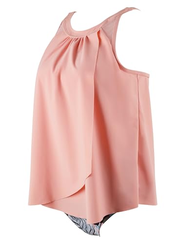 SUUKSESS Women Tummy Control Tankini Bathing Suit Ruffle High Waisted Swimsuit