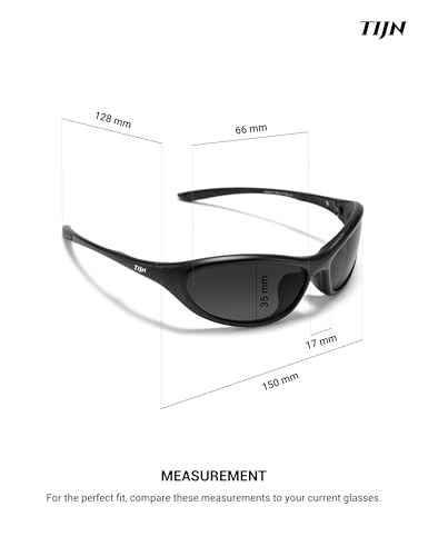 TIJN Sports Sunglasses for Men Women UV400 Wraparound Cycling Running Golf Motorcycle Glasses, Large Outdoor Shades, Vanta
