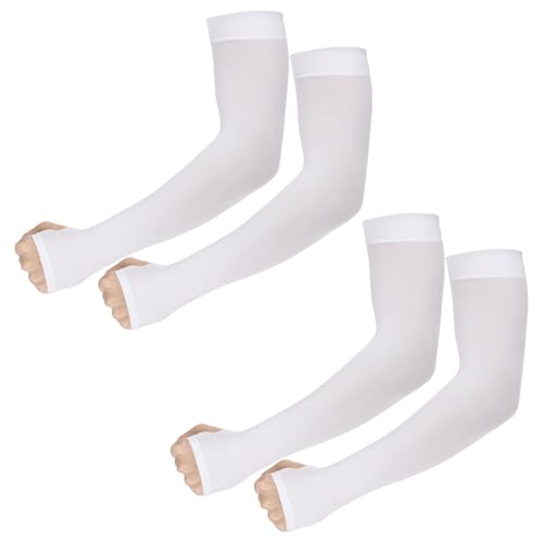 Ouligay 2 Pairs Arm Sleeves for Men Women UPF 50 UV Sun Protection Arm Sleeves with Thumb Hole Cooling Sports Compression ...