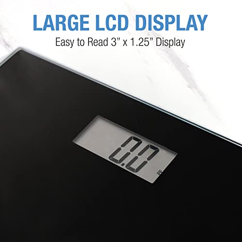 DMI Digital Talking Bathroom Scale, Sleek Tempered Glass, Clinically Accurate Measurements, Large LCD Screen, 440 lb. Weig...