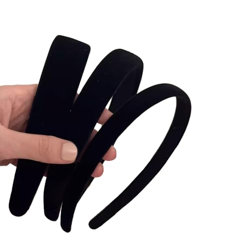 AUDTOPE Black Velvet Padded Headbands for Women, Soft Simple Headband for Girls and Teens, Plain No Teeth Thick Hoops Hair...