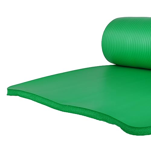 BalanceFrom 71x24 Inches Yoga Mat with Knee Pad and Optional Blocks – Extra 1-Inch Thick Non-Slip Foam with Anti-Tear Surf...