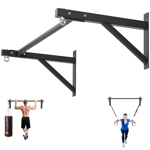 HWOOUSA Pull Up Bar Wall Mounted, Heavy Duty 650 lbs Capacity Chin Up Bar, 48" Multi-Grip Strength Training Pull-up Bars, ...