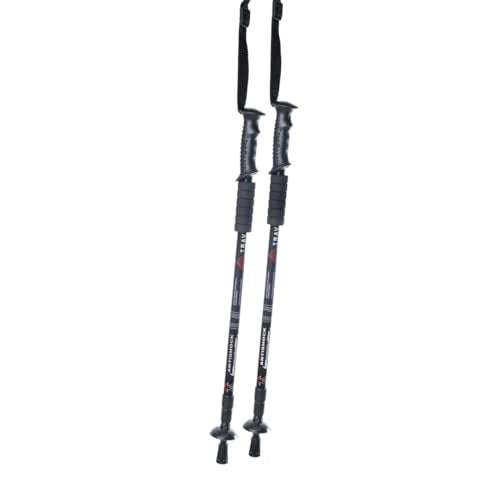Collapsible Trekking Poles for Hiking & Walking | Telescoping Hiking Sticks with Tungsten Tip | Adjustable Height for All ...