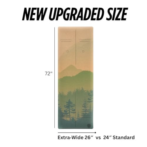 Satori Concept Cork Yoga Mat with Natural Rubber Base, Extra Size, Thickness and Support, Excellent Cushion & Grip, Non-Sl...