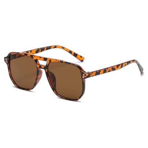 boqopod Retro Square Aviator Sunglasses Women Men UV400 Vintage Trendy Rivet Narrow Frame Sun Glasses SG97113