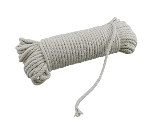 100 Ft Heavy Duty Braided Cotton Rope Clothesline Approximately #6 1/4" 6 mm Multi Purpose Home Boat Camping