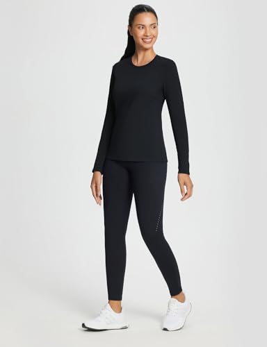 baleaf Women's Thermal Shirts Crewneck Fleece Lined Long Sleeve Tops Running Workout Ski Base Layer Winter Cold Weather