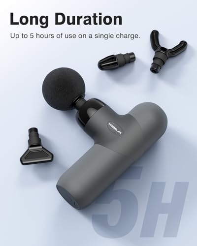 Morelax Mini Massage Gun, Percussion Muscle Massager for Back Pain Relief, Compact Sports Travel Massage Gun with 6 Massag...