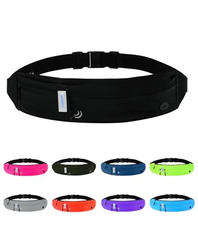 WATERFLY Running Belt Fanny Pack: Runner Marathon Jogging Waist Pack Sport Workout Exercise Fitness Phone Holder Belt for ...