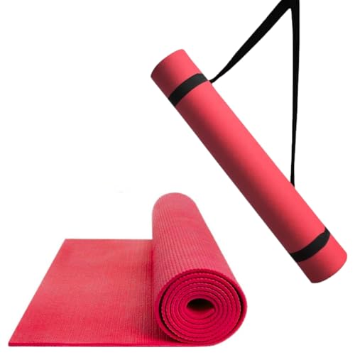 Thick Yoga Mat for Exercise & Pilates – Non Slip Yoga Mats with Strap, Extra Wide Gym Matt for Home, Lightweight & Durable...