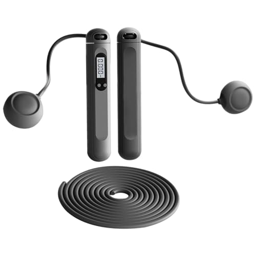 Cordless Skipping Rope - Wireless Skipping Rope | Fit Ropes | Weighted Professional Digital Jumping Cord With Counter | Gy...