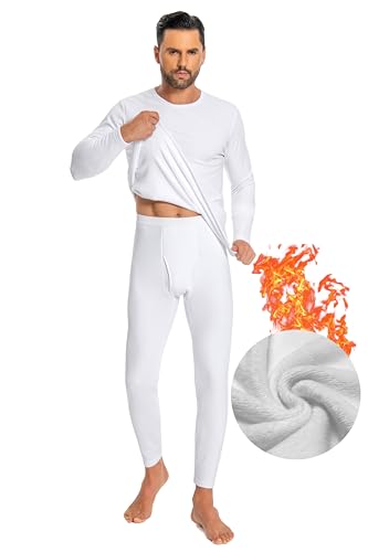 Cyathea Mens Thermal Underwear Set Ultra Thick for Cold Weather Fleece Lined Long Johns Winter Base Layer Top and Bottom