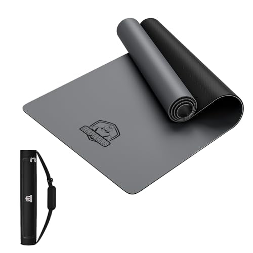 HAPBEAR Large Yoga Mat 72"x30" - 5mm Thick PU Top & Rubber Bottom - Non-Slip Wide Exercise Mat with Dual Layers - High Sho...