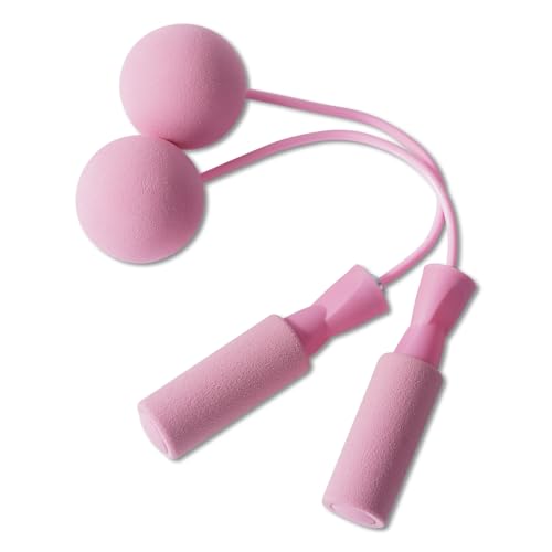 junqixing Cordless Jump Rope with Weight Ball, Fitness Training Jump Rope, Indoor Home Exercise, Suitable for Men Women Kids.