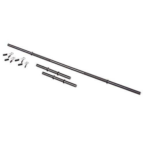 US Weight 105 Pound Barbell Weight Set for Home Gym| Adjustable Weight Set with Two Dumbbell Bars and Full 6 Ft Bar, Black
