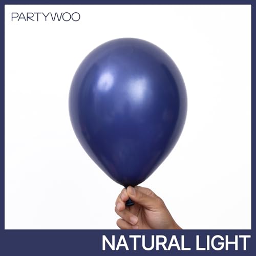 PartyWoo Navy Blue Balloons 92pcs Different Sizes of 18 12 10 5 Inch Dark Blue Balloon Arch Kit Garland for Graduation Wed...