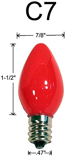 Creative Hobbies® C7 Light Bulbs, 7W Incandescent, Ceramic Opaque Red, 25 Count, Model 3228A