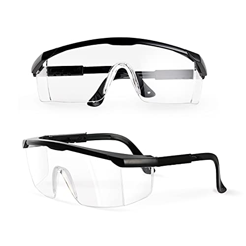 PACIFIC PPE 2 Pack Safety Glasses for Men and Women, ANSI Z87 Anti-fog Eyewear with Scratch Resistant Clear Wraparound Len...
