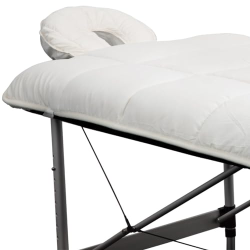 ForPro Premium Quilted Fleece Table Pad Set, Natural, Extra Soft, Hypoallergenic, for Massage Tables, Includes Massage Tab...