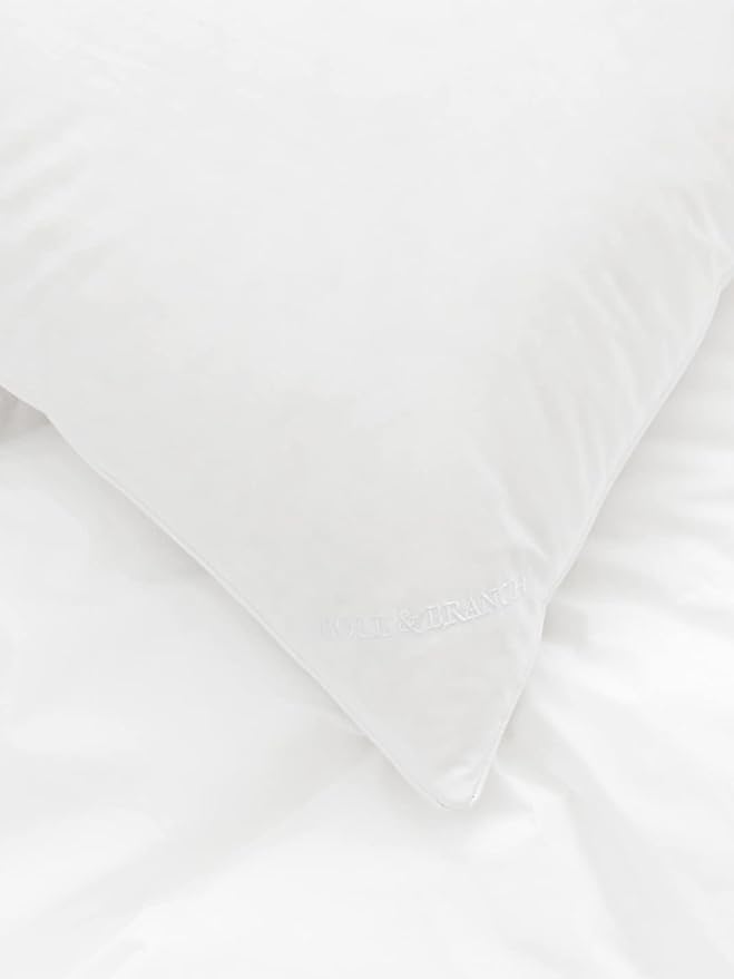 BOLL & BRANCH Down Chamber Pillow – Luxury 100% Organic Cotton Shell – Cleaner Cruelty Free US Down Bedding – Premium Comfort and Superior Head Support– Firm, King