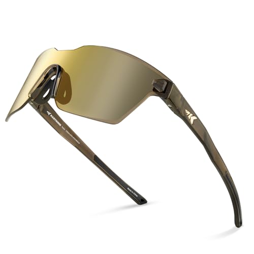 KastKing Tarkio Polarized Fishing Sunglasses, Large Single PC Lenses, Rimless Wrap Design, UV400 Protection Sports Sunglasses