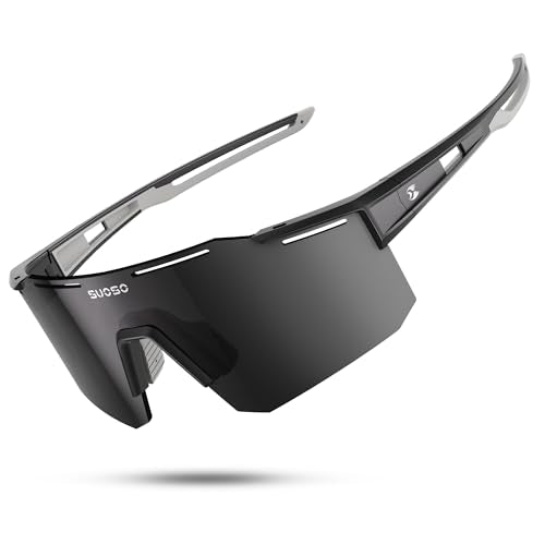 suoso Cycling Polarized Sunglasses for Men: UV400 Protection Glasses Running Baseball Softball Sports Goggles for Youth Women