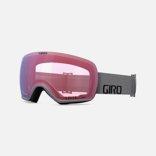 Giro Article Asian Fit Ski Goggles - Snowboard Goggles for Men - Grey Wordmark Strap with Vivid Emerald/Vivid Infrared Lenses
