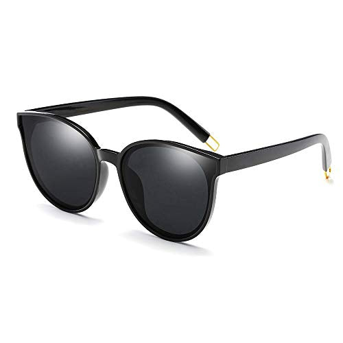 Polarized Oversized Sunglasses for Women Men Trendy Cateye Sun Glassses Retro Large Frame Shades Black