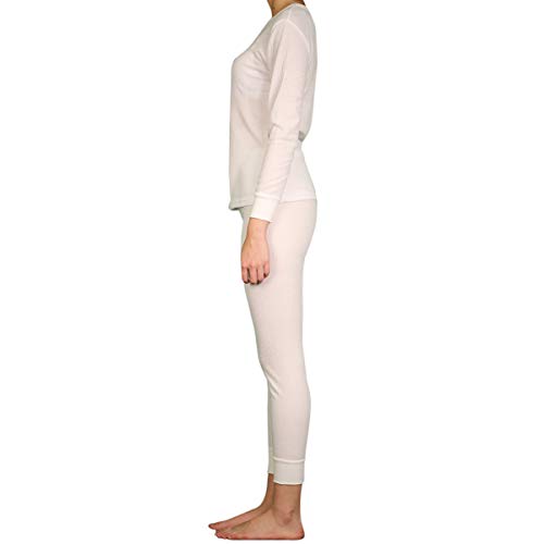 LAVRA Women's Cotton Thermal Sets Waffle Long John Insulated Underwear Top & Pants Pajama