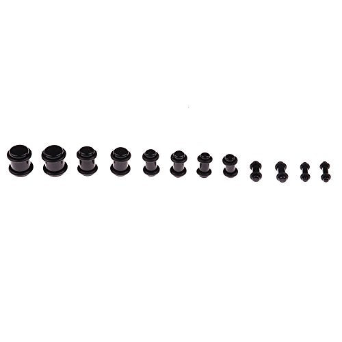 JieyueJewelry 50 Pieces Ear Stretching Kit 14G-00G Acrylic Tapers and Plugs + Silicone Tunnels - Ear Gauges Expander Set B...