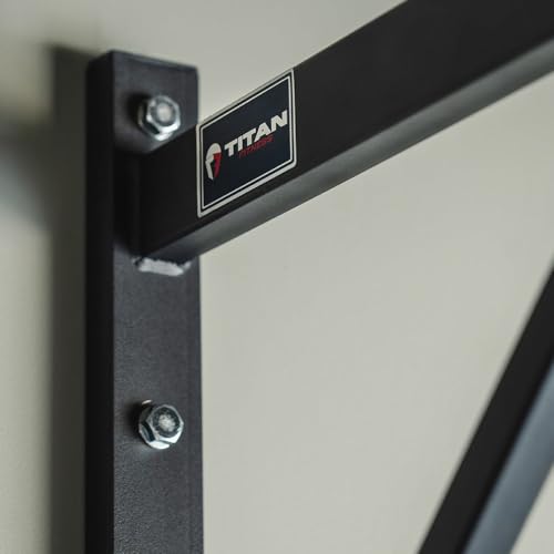 Titan Fitness Adjustable Depth 52" Wall Mounted Pull Up Bar, 14" or 22" From Wall, Rated 400 LB, Home or Garage Gym Chin U...