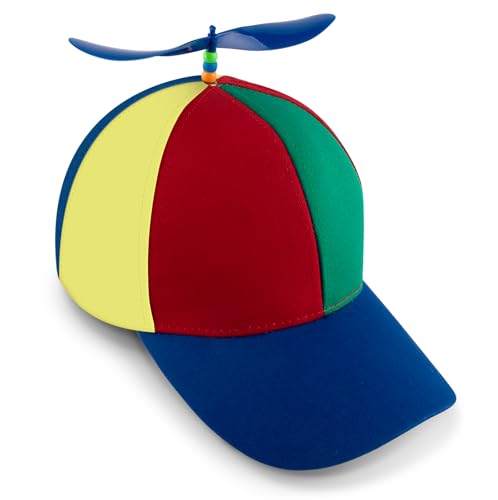 AUEAR, Detachable Adult Propeller Hat Baseball Cap Rainbow Top Hat Brightly Rainbow