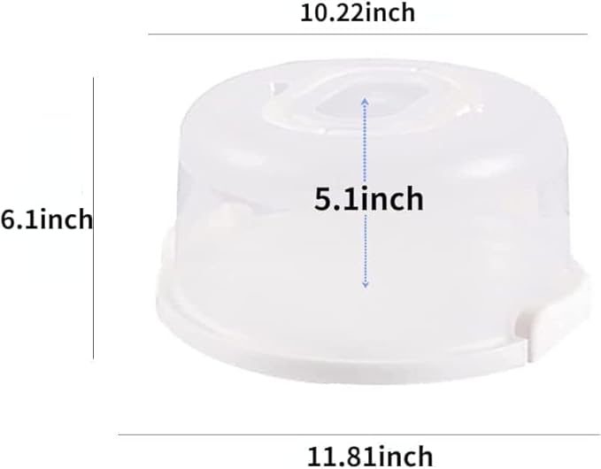 Large 10 Inch Cake Carrier Keeper Stand with Handles and Lids Container for Transport Cake Holder Tray with Cover Round Cupcake Storage Kitchen Cooking Box