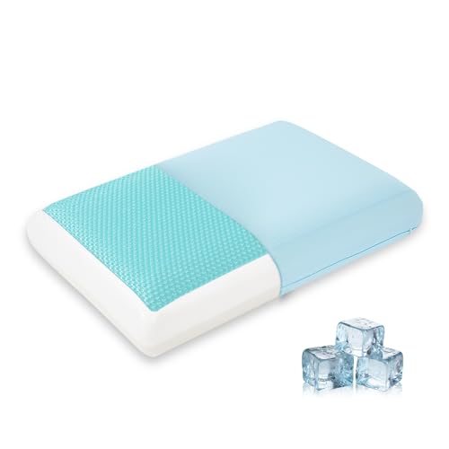 Cooling Pillow for Sleeping, Gel Memory Foam Pillow with Reversible Cover, Neck Support for Side, Back and Stomach Sleeper...