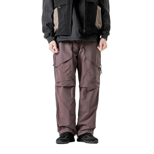 BLACKARMADA Parachute Cargo Pants Men Women–Lightweight&Fleece Lined Quick Dry Joggers Drawstring Tactical Pants for Hiking