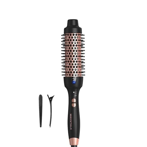Wavytalk Updated Version Thermal Brush for Blowout Look, Blowout Express 1.5 Inch Ionic Thermal Round Brush Makes Hair Smo...